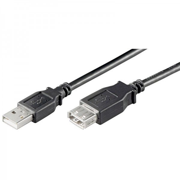 USB 2.0 Hi-Speed Verlängerungskabel A Stecker  A Buchse schwarz