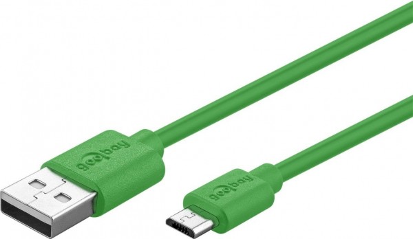USB 2.0 Hi-Speed Kabel A Stecker - Micro B Stecker, 1,0m, grün