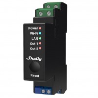 Shelly Pro 2PM, 2 Kanal WLAN &#43; Bluetooth Schaltaktor mit Messfunktion, DIN Rail Montage