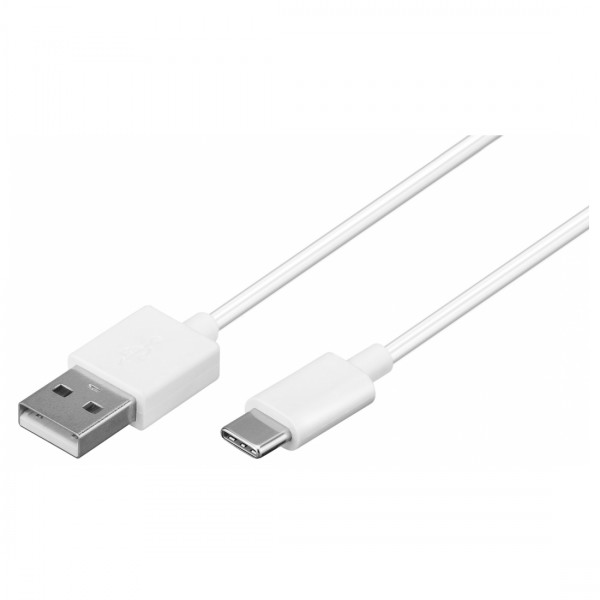 USB-C 2.0 Sync- &amp; Ladekabel A-Stecker  C-Stecker weiß