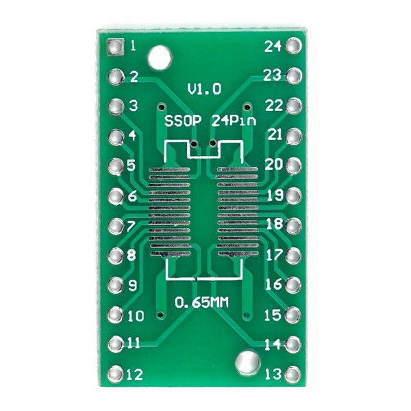 SMD Breakout Adapter f&#252;r SOP24 / SSOP24 / TSSOP24, 24 Pin, 0,65mm / 1,27mm