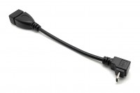 USB 2.0 Hi-Speed OTG Adapterkabel, Micro B-Stecker 90&#176; unten gewinkelt - A Buchse, schwarz, 0,15m