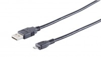 USB 2.0 Hi-Speed Kabel A Stecker - Micro B Stecker, 0,50m, schwarz