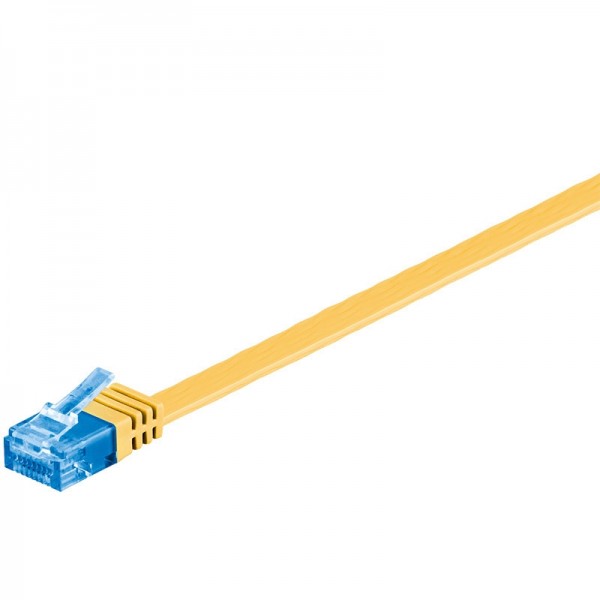 CAT 6a Netzwerkkabel, U/UTP, flach, gelb