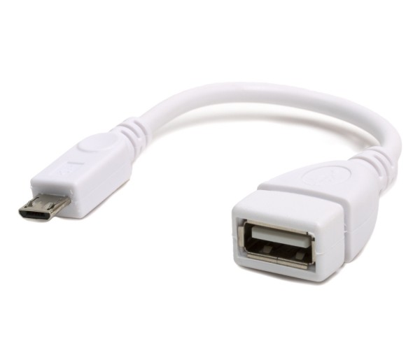 USB 2.0 Hi-Speed OTG Adapterkabel, A-Buchse - Micro B-Stecker 0,15m wei&#223;