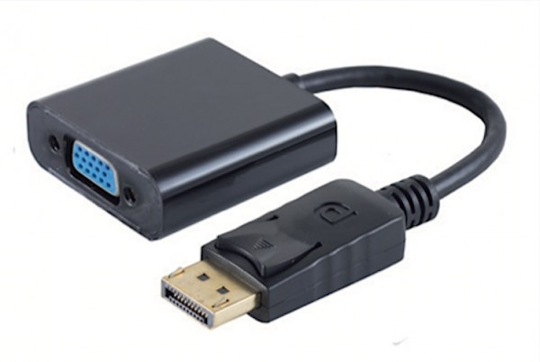 DisplayPort 1.1 Adapterkabel, DisplayPort Stecker - VGA-Buchse, 1080p 60Hz, 15cm, schwarz