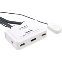 2-fach KVM Switch mit HDMI, USB, Audio, integriertes Kabel