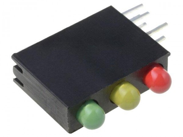 LED Array im Gehäuse, 3mm, dreifarbig, rot/gelb/grün