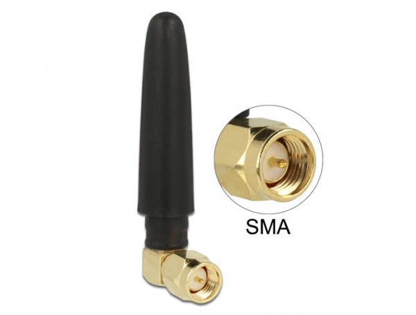 ISM 433 MHz Antenne SMA 1 dBi omnidirektional flexibel schwarz