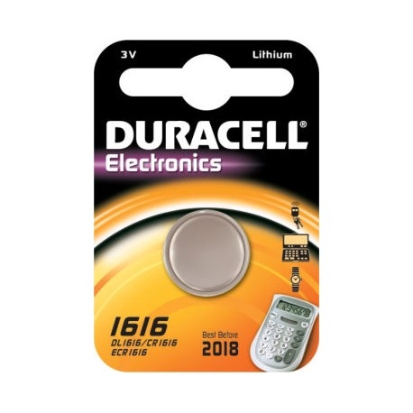 2 Stück 1er-Blister  DURACELL Lithium-Knopfzellen CR1616 