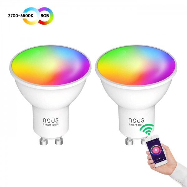 Nous P8 Smarte WLAN Lampe RGB, GU10, 2er Set