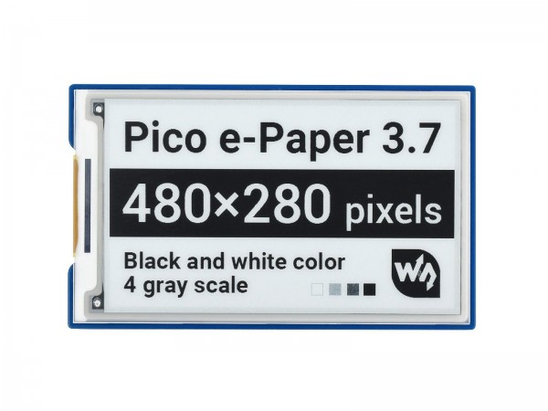 3,7 Zoll E-Paper E-Ink Display Modul für Raspberry Pi Pico, 480×280, schwarz/weiß