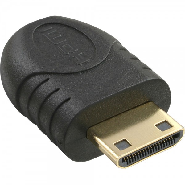 Adapter, Micro HDMI D Buchse - Mini HDMI C Stecker, schwarz