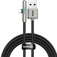 Baseus Iridescent USB Type C Kabel, A Stecker - C Stecker gewinkelt, 40W, schwarz, 2m