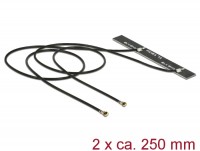 WLAN Doppelantenne 2 x MHF IV / HSC MXHP32 kompatibler Stecker 802.11 ac/a/h/b/g/n 5 dBi 250 mm PCB intern Klebemontage