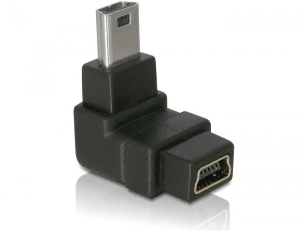 Mini USB 2.0 270&#176; Winkeladapter Mini B Stecker - Mini B Buchse oben/unten schwarz