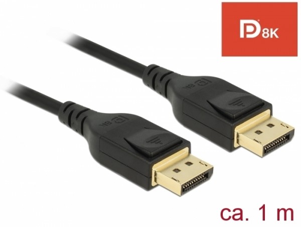 DisplayPort Kabel 8K 60Hz, DP zertifiziert, schwarz