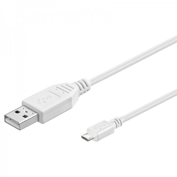 USB 2.0 Hi-Speed Kabel A Stecker  Micro B Stecker weiß