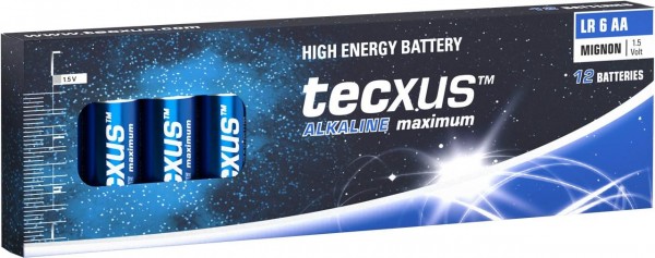tecxus Batterien Alkaline Mignon AA, 12 Stk. Box 