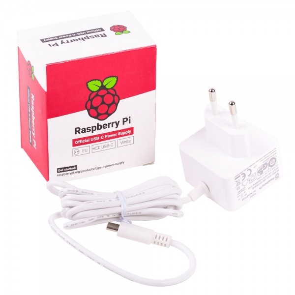 official Raspberry Pi USB-C power supply 5.1V / 3.0A, EU, white