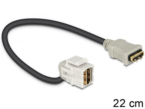 Keystone HDMI Buchse > HDMI Buchse 110&#176; mit Kabel