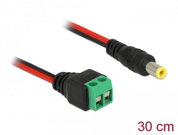 DC Kabel, 2 Pin Terminalblock – Hohlstecker 5,5 x 2,5 mm gerade