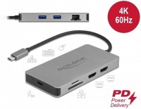 Delock USB Type-C Dockingstation 4K: Dual HDMI, USB 3.2, SD, LAN, PD 3.0, Kompakt & Leistungsstark, B-Ware
