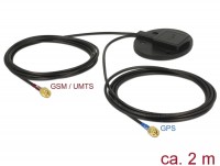 Multiband GPS / UMTS GSM LTE SMA 28 dBi / 2 dBi Antenne 2 x 2 m RG-174 omnidirektional Montageplatte