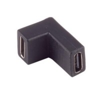 USB-C 3.0 Adapter, C Buchse - C Buchse, oben/unten gewinkelt, schwarz