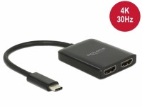 USB-C Splitter (DP Alt Mode), USB Stecker Type C - 2x HDMI out, 4K 30 Hz