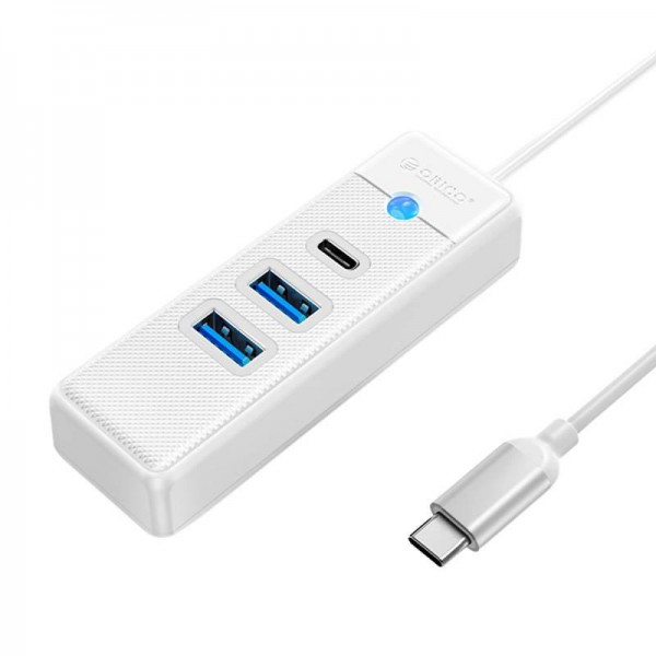Orico Hub Adapter USB-C zu 2x USB 3.0 + USB-C, 0,15m, Weiß