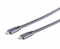 USB Type-C 3.2 Gen 2x2 Kabel, grau
