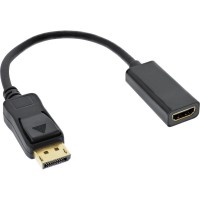 DisplayPort 1.4 Adapterkabel, DisplayPort Stecker - HDMI-Buchse, 4K 60Hz, 15cm, schwarz