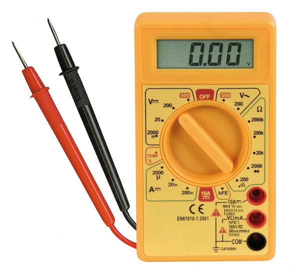 Digitalmultimeter M-330T, Temperatur-Messung -50 °C bis +1.000°C, gelb