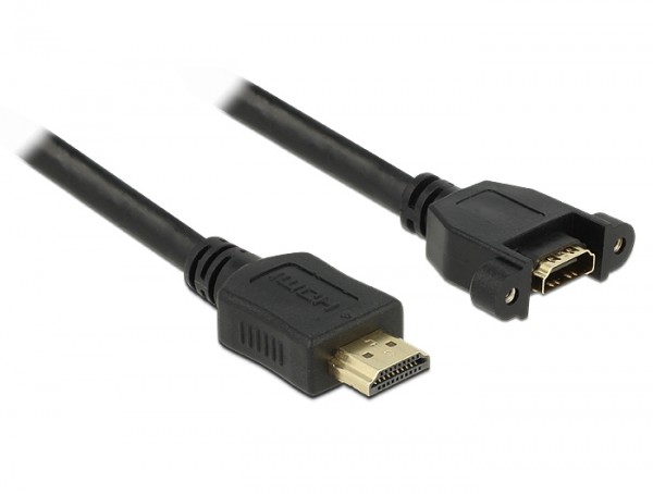 Kabel HDMI A Stecker > HDMI A Buchse zum Einbau 1 m Delock