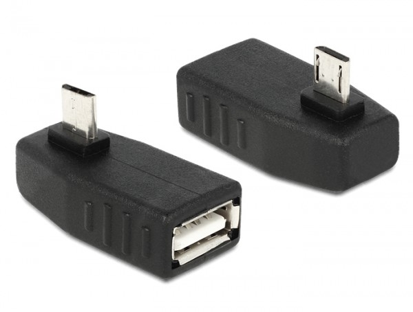 Adapter USB micro-B Stecker - USB 2.0-A Buchse OTG 270&#176; gewinkelt
