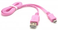 Flat USB 2.0 Hi-Speed Kabel A Stecker &#150; Micro B Stecker