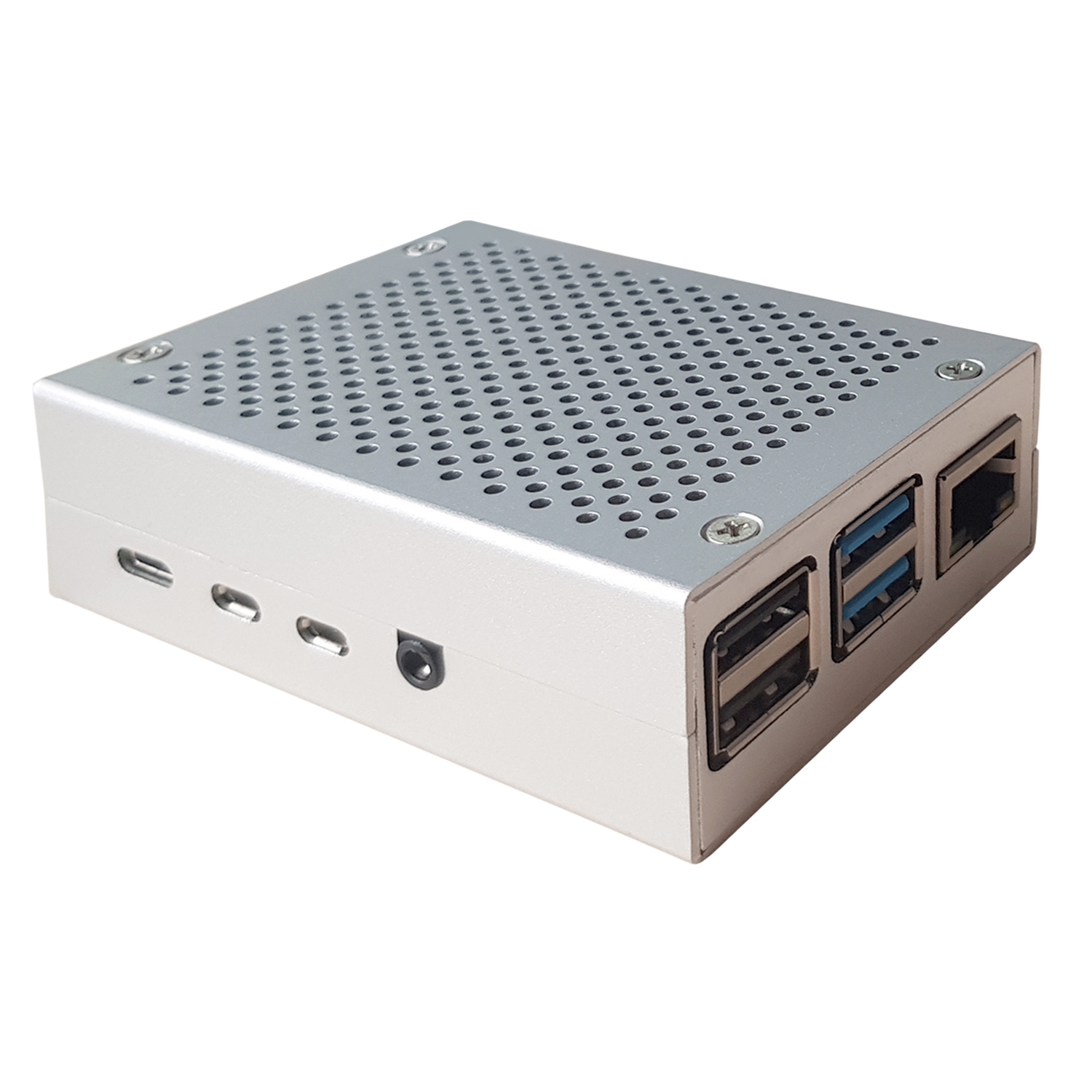 Miuzei 4B Passiv Cooling Aluminium Gehäuse für Raspberry Pi 4 Model B mit USB-C 5V 3,5A Netzteil EIN/AUS-Schalter 