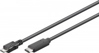 USB 2.0 Kabel, C Stecker  Micro-B 2.0 Stecker, schwarz