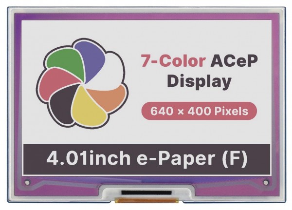 7-Farben E-Ink Display HAT für Raspberry Pi, 4,01 Zoll, 640×400