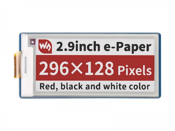 2.9" 296x128 ePaper Display Modul f&#252;r Raspberry Pi Pico, rot/schwarz/wei&#223;