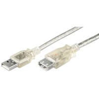 USB 2.0 Hi-Speed Verl&#228;ngerungskabel A Stecker &#150; A Buchse transparent