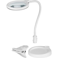Kaltlicht LED Stand/Klemm Lupenleuchte mit 30 SMD LEDs und flexiblem Schwanenhals