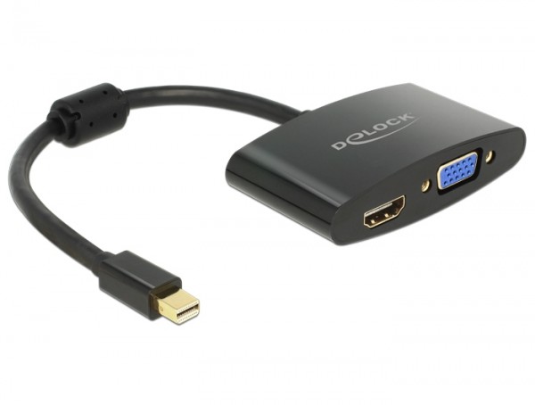 Adapter mini Displayport 1.1 Stecker > VGA / HDMI Buchse schwarz