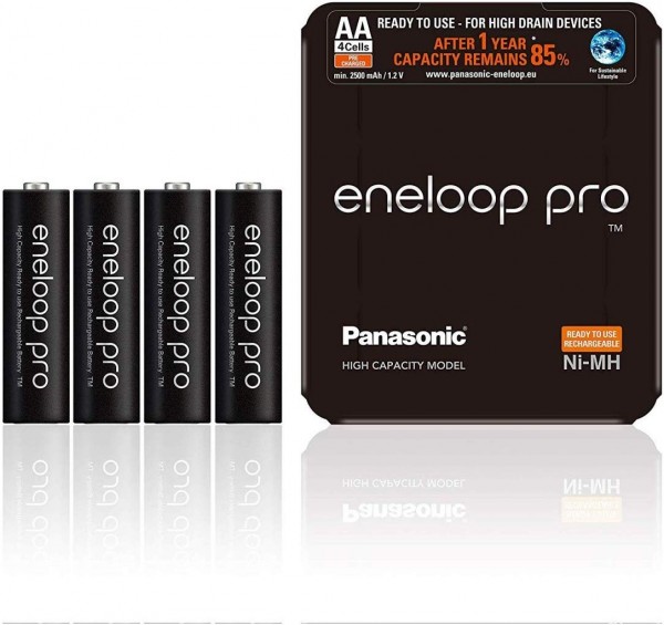 Panasonic eneloop Pro Akku Mignon AA NiMH 2550mAh, 4er Storage Case