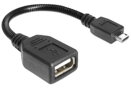 USB 2.0 Hi-Speed Schwanenhals OTG Adapterkabel 0,15m A-Buchse > Micro B-Stecker