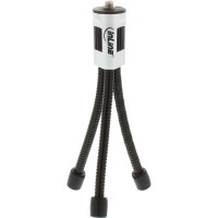 Mini-Stativ, 120mm, flexible Metallf&#252;&#223;e mit Gummikappen, silber/schwarz