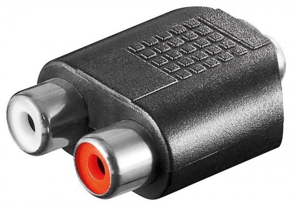 Adapter, 3,5mm Stereo Klinkenbuchse - 2x Cinch-Buchse