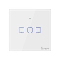 Sonoff T1EU3C-TX Smart Wall Switch, 3-Kanal Wand-Schaltaktor, weiß, ohne Rahmen, WiFi + 433MHz