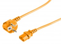 Kaltger&#228;te Netzkabel Schutzkontakt-Stecker abgewinkelt &#150; IEC320-C13 Buchse orange